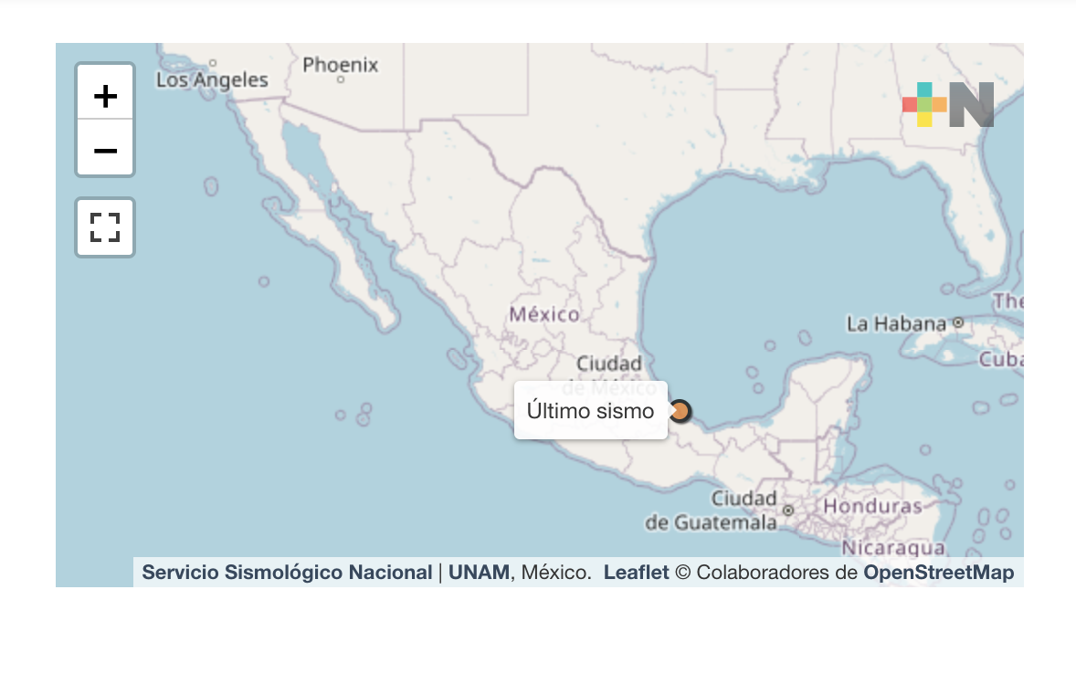 Se registra sismo de 4.1 con epicentro al noreste de Boca del Río: SSN
